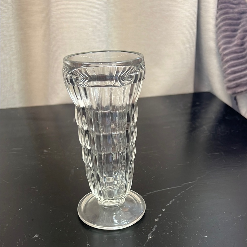 Clear Vintage Jeanette Glass Co. Ribbed Parfait Glass